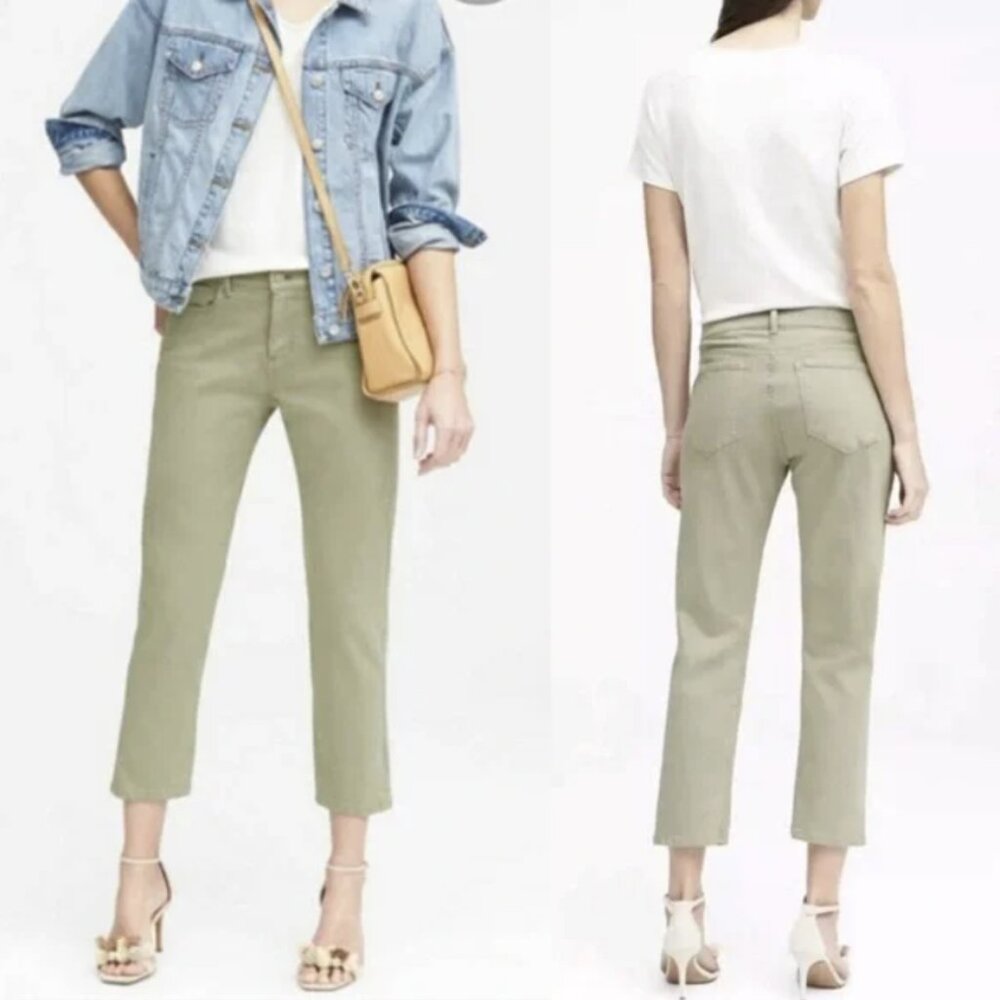 Banana Republic Girlfriend Fit Crop Denim Pant Business Casual Size 26P